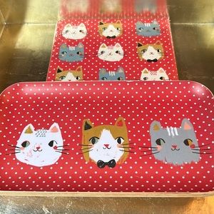 CAT lover gift combo-design tray & notebooks set of 2 complimentary design-NWT
